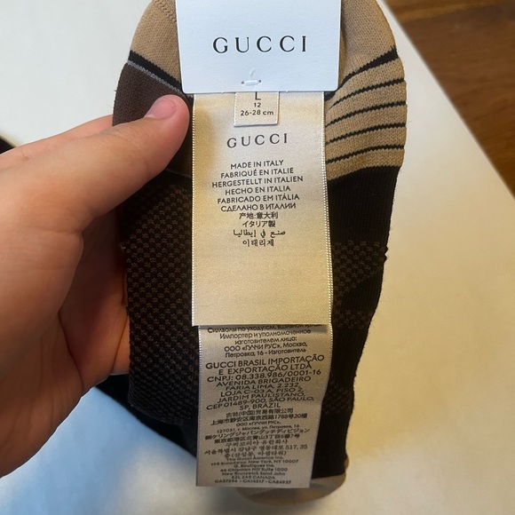 NWT Gucci Interlocking G Furia Long Socks -Black Cotton Blend Size L (26-28 cm) - Picture 7 of 7